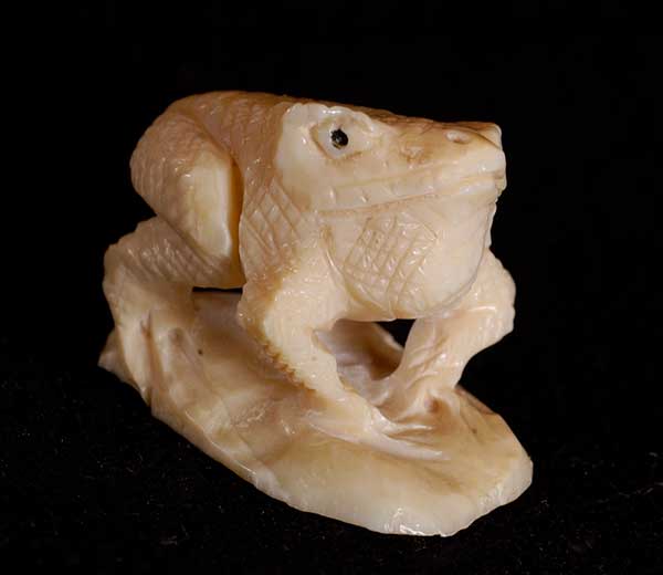 Zuni Fetish Fossil Ivory Frog and other carvings by Esteban Najera